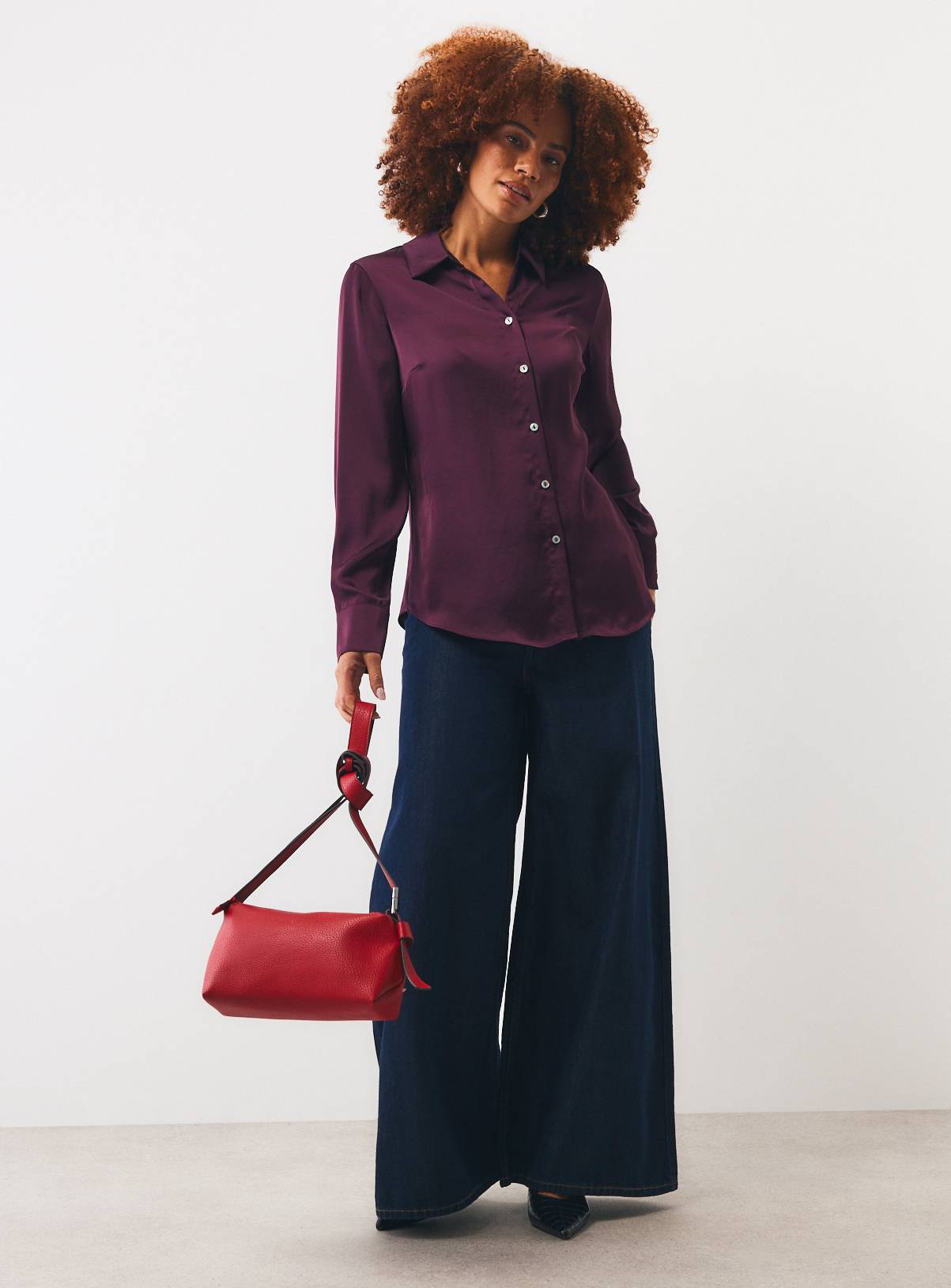 Dark Red Satin Regular Fit Shirt 12 - Image 2